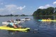 Yoga on the water in an afternoon stand-up paddle board class with our CEO